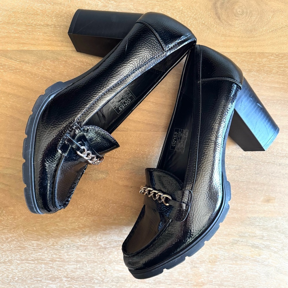 Jones New York Cypress Y2K High Stacked Penny Loafers in Black - Picture 5 of 7